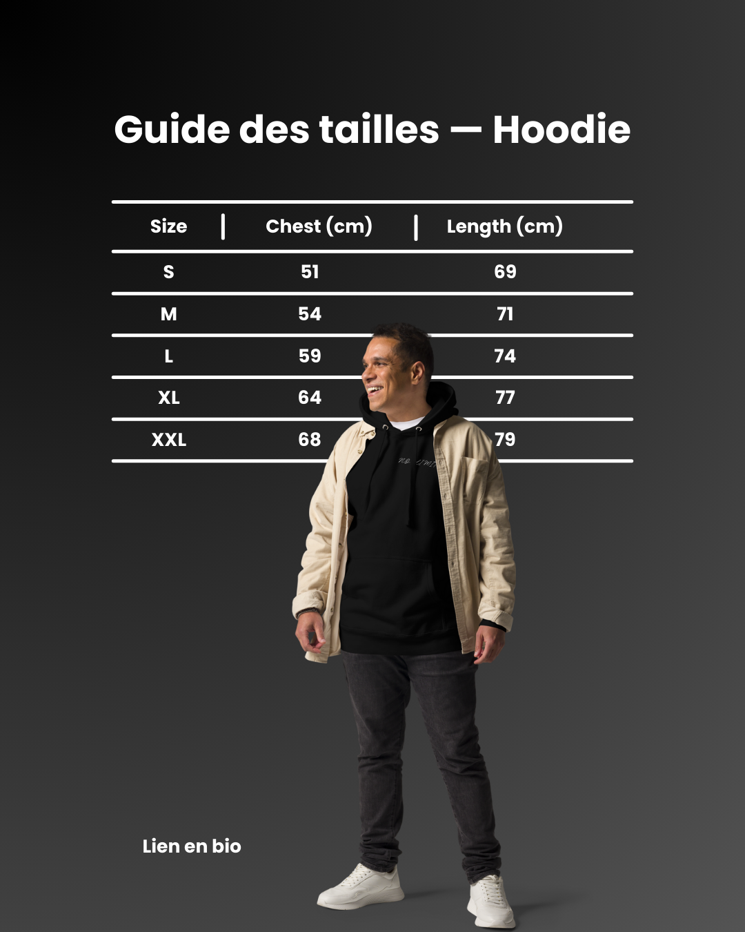 Guide des tailles hoodie NØ LIMIT collection gym