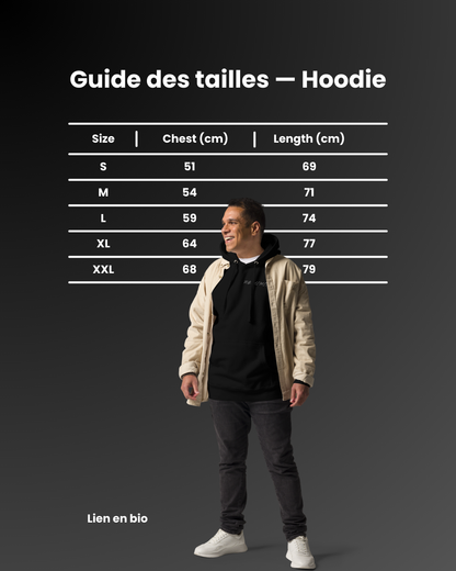 Guide des tailles hoodie NØ LIMIT collection gym