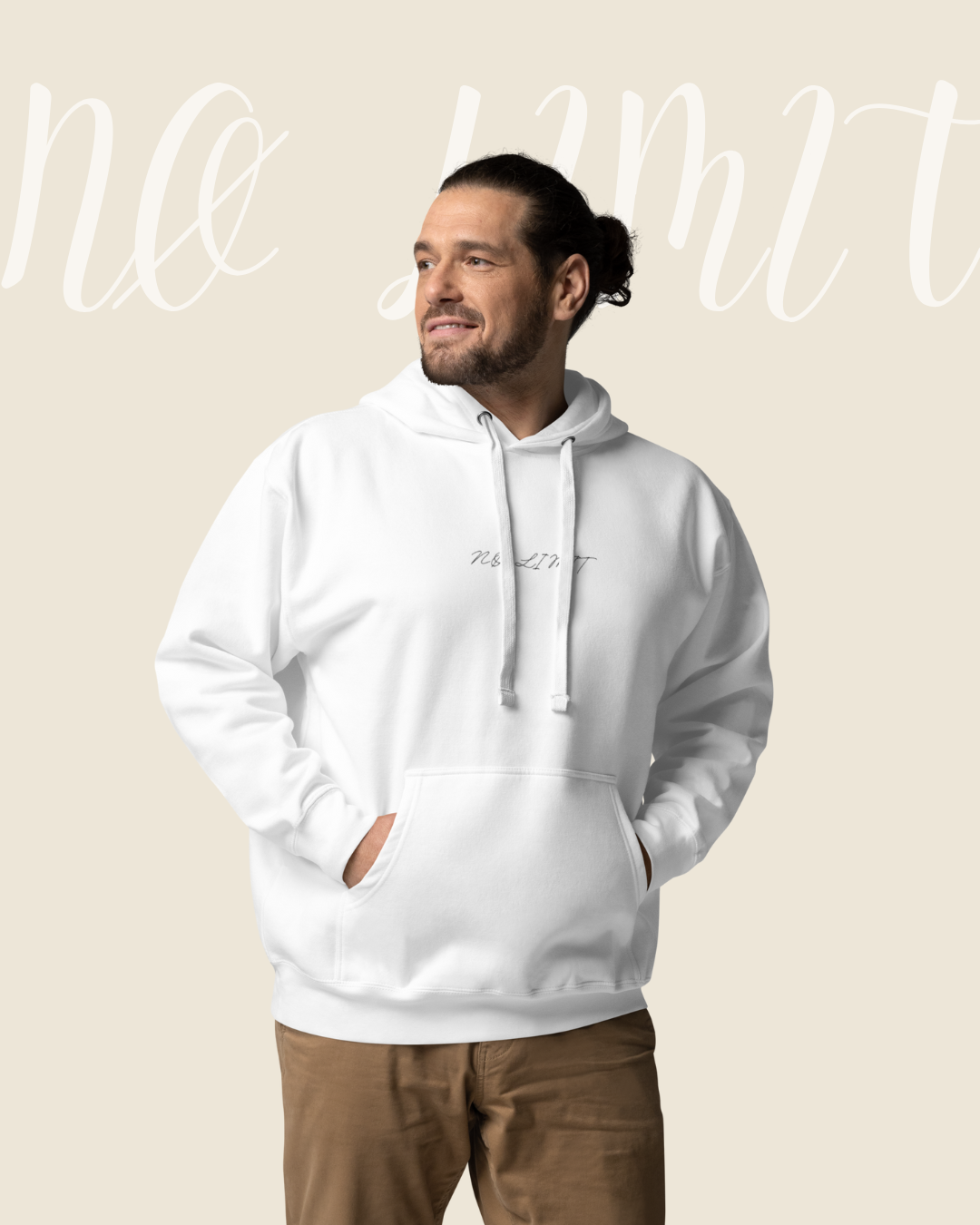 Hoodie clair NØ LIMIT porté pour un usage quotidien